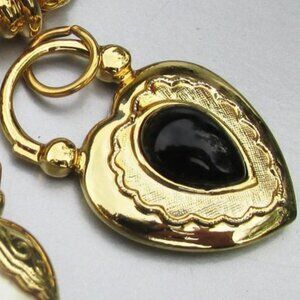 Vintage Joan Rivers Large Double-sided Heart Charm